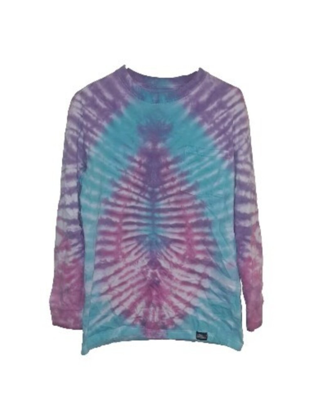 Dickies Mens Medium Blue Purple Tee Shirt  Long Sleeve Tie Dye